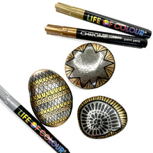 Load image into Gallery viewer, Chrome Mirror Effect 3mm Medium Tip Acrylic Paint Pens - Set of 3