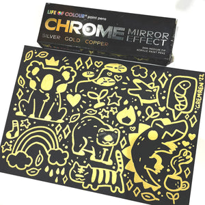 Chrome Mirror Effect 3mm Medium Tip Acrylic Paint Pens - Set of 3