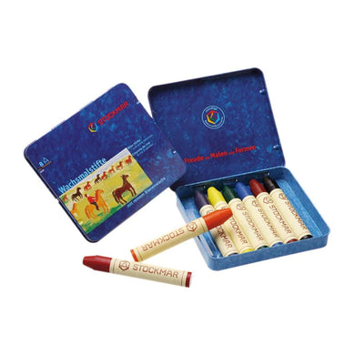Stockmar Wax Stick Crayons - 8 Colours (w/ Black) in Tin
