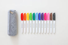 Load image into Gallery viewer, Felt Pencil Case with 12 Pens
