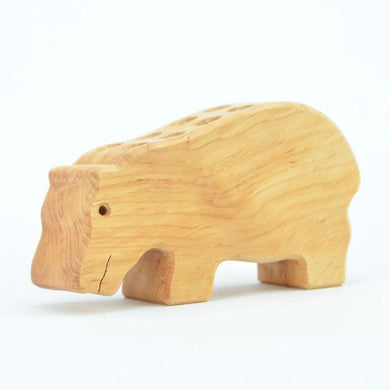 Wooden Pencil Holder Hippo - 12 Holes