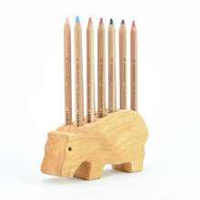 Load image into Gallery viewer, Wooden Pencil Holder Hippo - 12 Holes