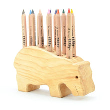 Load image into Gallery viewer, Wooden Pencil Holder Hippo - 12 Holes