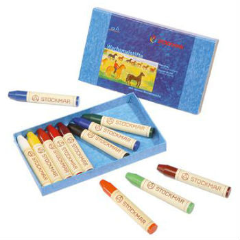 Stockmar Wax Stick Crayons - 12 Colours in Cardboard Box