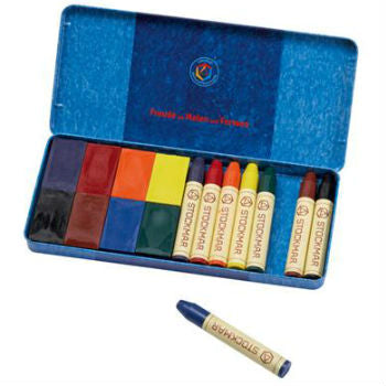 Stockmar Wax Crayons - 8 Blocks & 8 Sticks in Tin