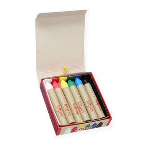 Kitpas Medium Stick Rice Wax Crayons - 6 Colours