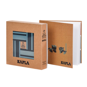 Kapla Book and Colours Set - Light Blue + Dark Blue