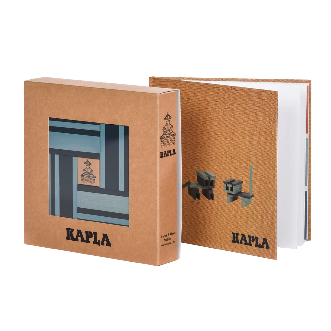 Kapla Book and Colours Set - Light Blue + Dark Blue