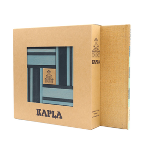 Kapla Book and Colours Set - Light Blue + Dark Blue