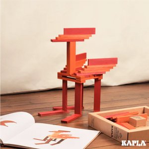 Kapla Book and Colours Set - Red + Orange