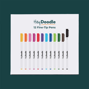 HeyDoodle Extended 12 Fine-Tip Marker Set