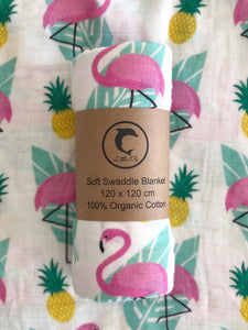 Organic Cotton Swaddle - Flamingo