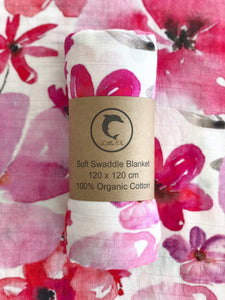 Organic Cotton Swaddle - Hibiscus Flowers