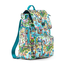 Load image into Gallery viewer, JuJuBe Be Sporty Backpack Diaper Bag in Fantasy Paradise Sideway View