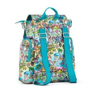 JuJuBe Be Sporty Backpack Diaper Bag in Fantasy Paradise Rear View