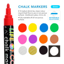 Load image into Gallery viewer, Liquid Chalk Markers 6mm Tip - Set of 12