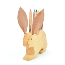 Load image into Gallery viewer, Wooden Pencil Holder Bunny - 6 Holes