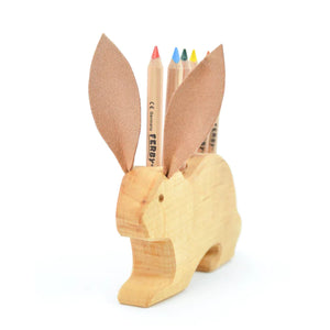 Wooden Pencil Holder Bunny - 6 Holes