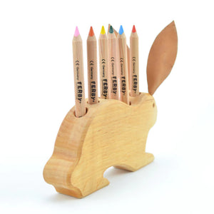 Wooden Pencil Holder Bunny - 6 Holes