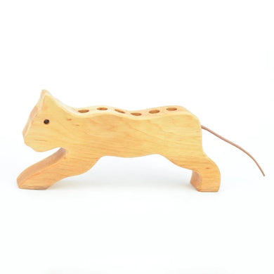 Wooden Pencil Holder Cat - 6 Holes