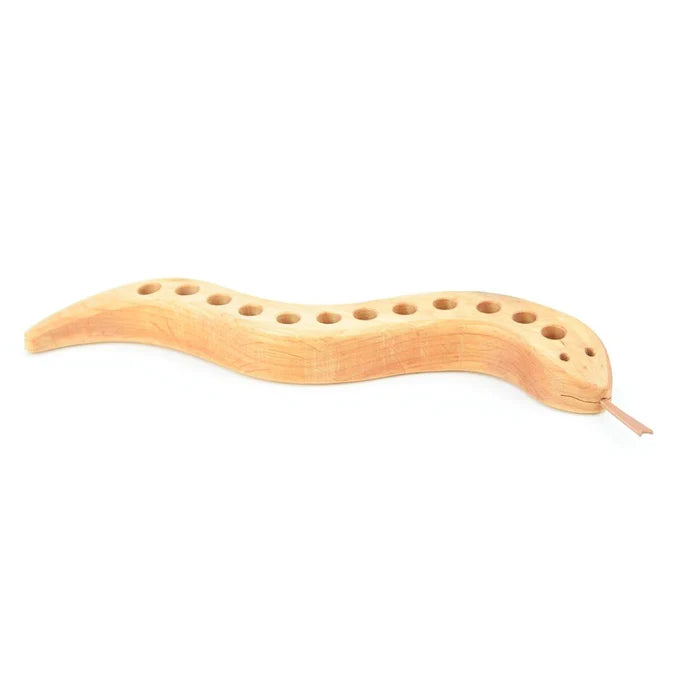 Wooden Pencil Holder Snake - 12 Holes