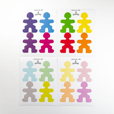 Flockmen Coloured Sticker Set - 16 Colours