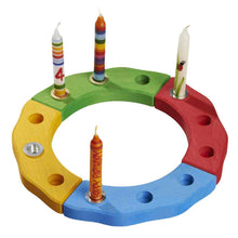 Load image into Gallery viewer, Wooden Quarter Circle Birthday Ring - Red