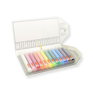 Kitpas Medium Stick Crayons with Holder - 12 Colours