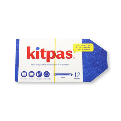 Kitpas Medium Stick Crayons with Holder - 12 Colours