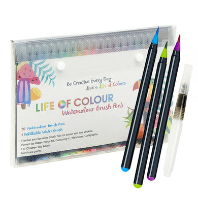 Watercolour Brush Pens - Set of 20