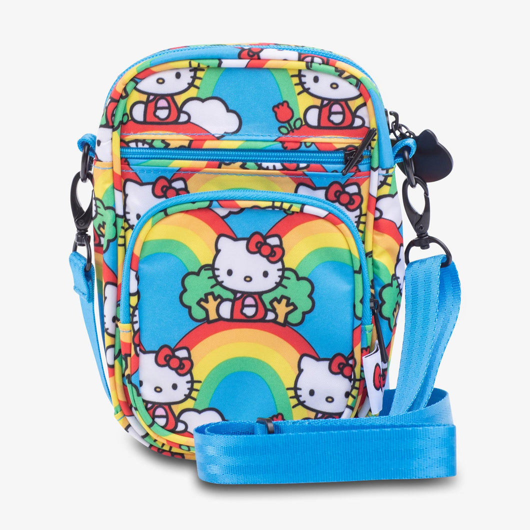 JuJuBe Mini Helix Crossbody Diaper Bag in Hello Rainbow Front View