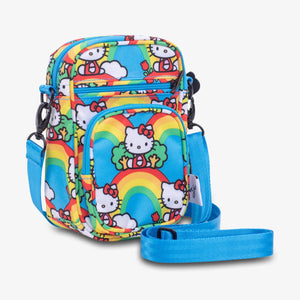 JuJuBe Mini Helix Crossbody Diaper Bag in Hello Rainbow Sideway View
