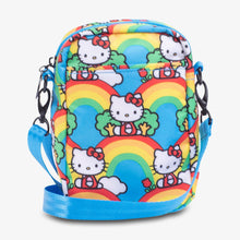 Load image into Gallery viewer, JuJuBe Mini Helix Crossbody Diaper Bag in Hello Rainbow Rear View