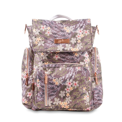 uJuBe Be Sporty Backpack Diaper Bag in Sakura at Dusk Front View