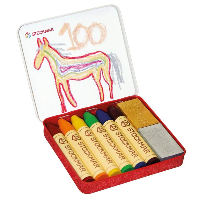 Stockmar Crayons Limited Rainbow Edition - 8 Colours in Special Anniversary Tin