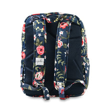 Load image into Gallery viewer, uJuBe MiniBe Backpack Diaper Bag in Midnight Posy Rear View