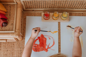 Glass Jars with Wooden Paint Holder