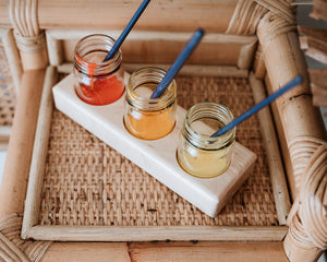 Glass Jars with Wooden Paint Holder