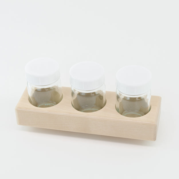 Glass Jars with Wooden Paint Holder