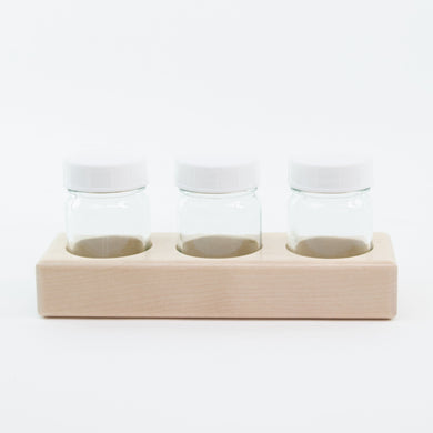 Glass Jars with Wooden Paint Holder